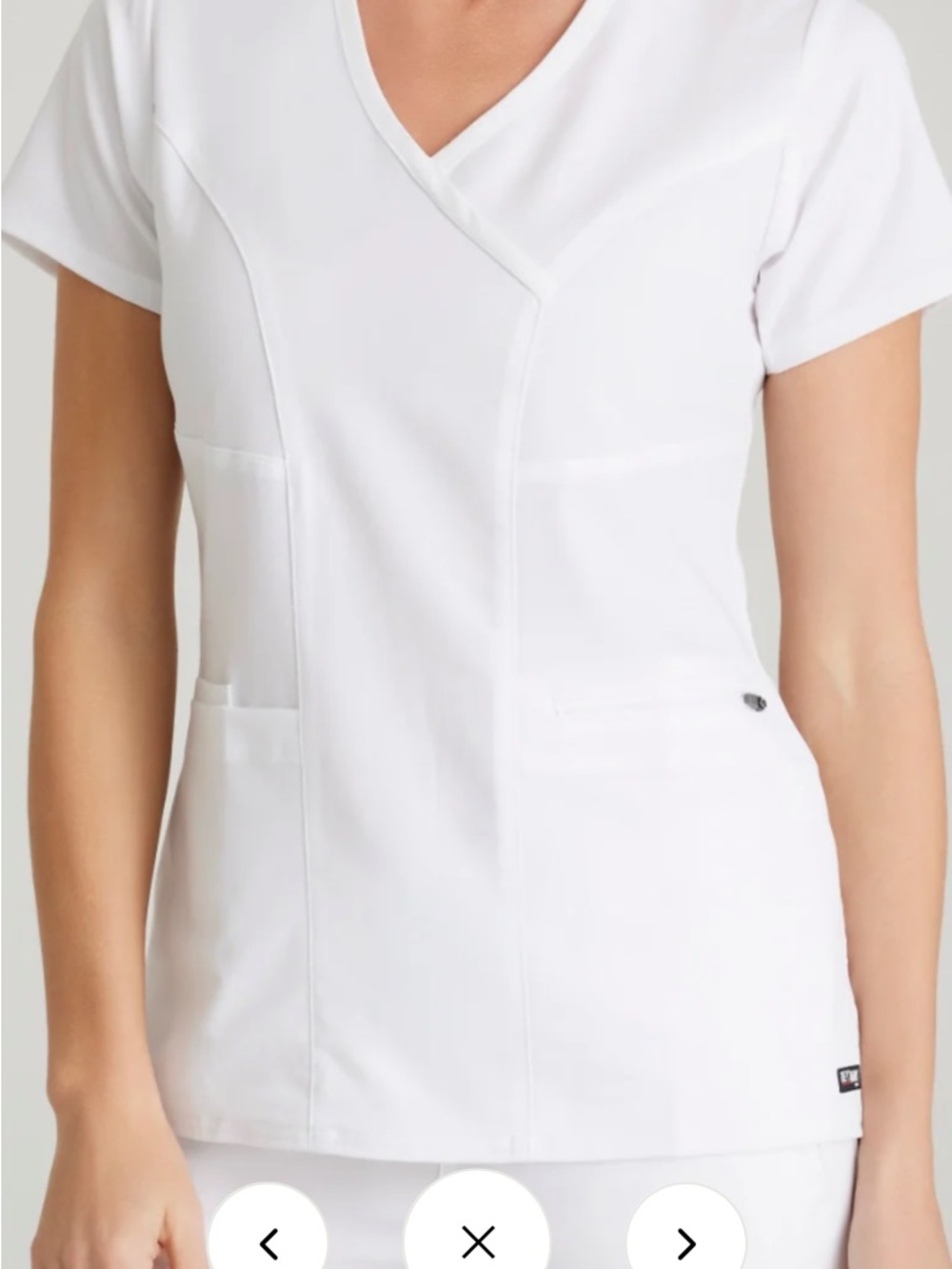 Grey's Anatomy  White V-Neck Medical Scrub Top